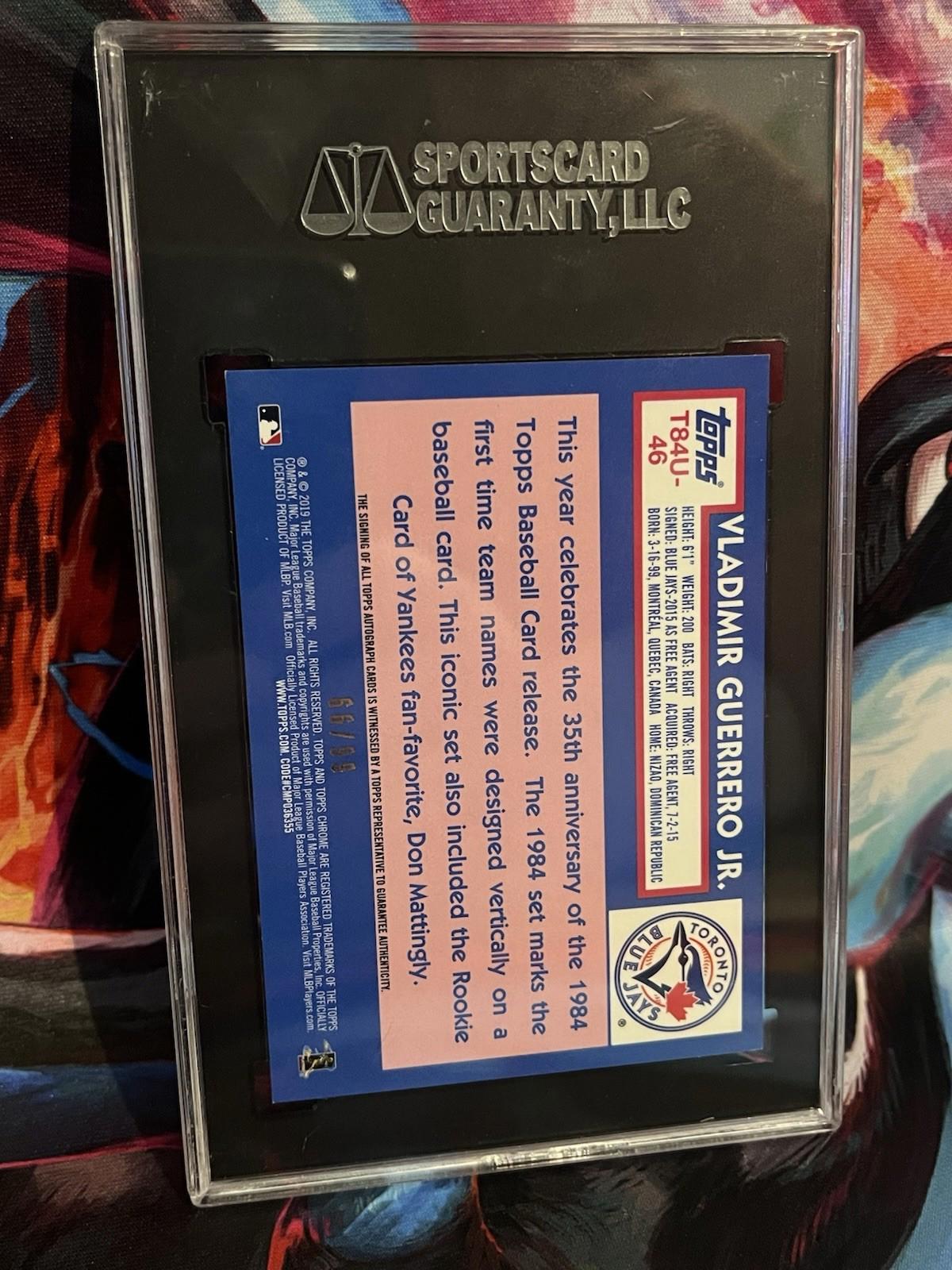 2019 Topps Chrome Update Vladimir Guerrero Jr. ROOKIE AUTO /99 SGC 10/8.5 RC