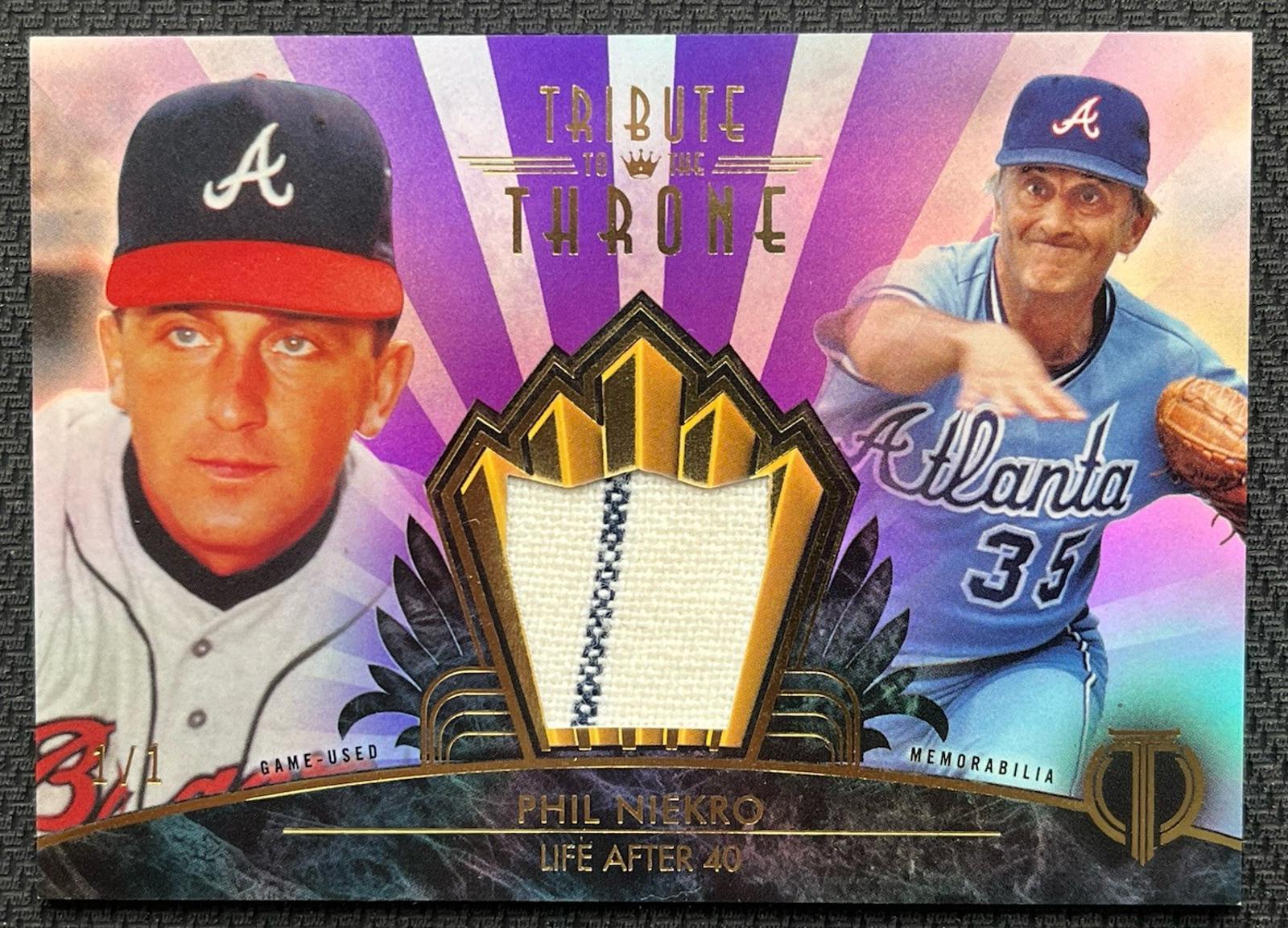2014 Topps Tribute Phil Niekro 1/1 One of One Game Used Patch Relic Braves NM