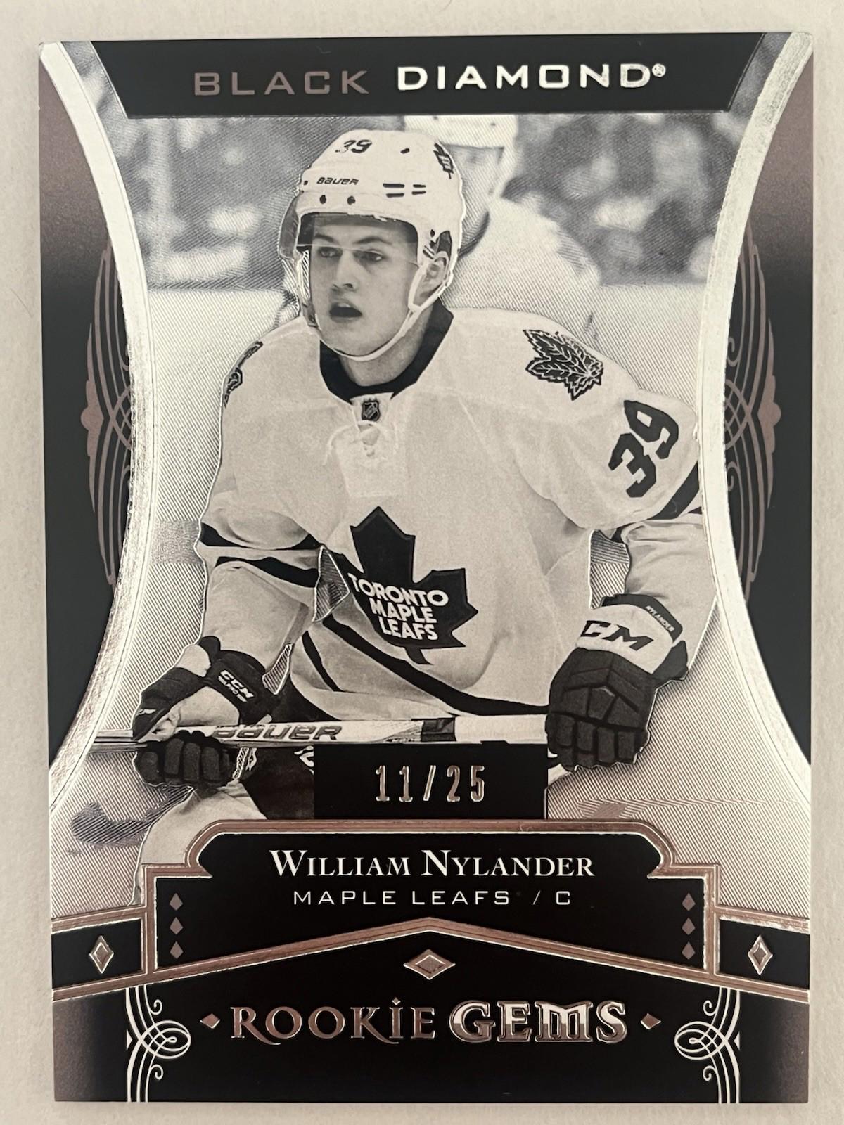2016-17 Black Diamond William Nylander Rookie Gems Pure Black RC /25 Rare #RG-WN