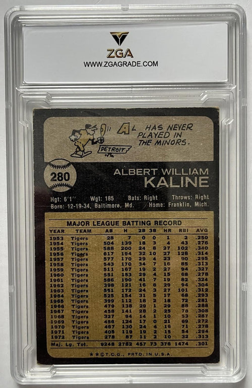 1973 Topps Al Kaline #280 Detroit Tigers HOF ZGA 6 EX-MT Vintage Slab Mr. Tiger